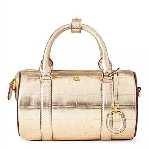 Lauren Ralph Lauren Small Gold Satchel